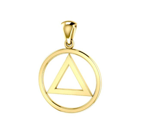 AA Symbol Solid 14k Gold Pendant