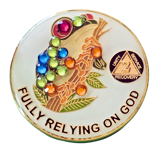 Bling FROG Fully Relying On God Yearly Recovery Medallion 1-40 yrs Bling FROG Fully Relying On God Yearly Recovery Medallion 1-40 yrs
