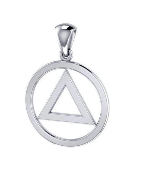 AA Symbol Sterling Silver Pendant m AA Symbol Sterling Silver Pendant m