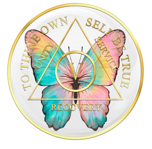 Yearly AA Butterfly Recovery Medallion 1-50 years Yearly AA Butterfly Recovery Medallion 1-50 years