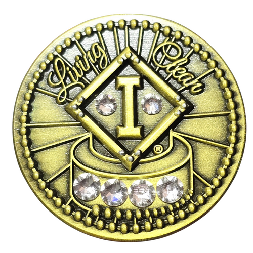 Anniversary Cake NA Coin-White Bling Bronze NA Medallion 1- 10 Years Anniversary Cake NA Coin-White Bling Bronze NA Medallion 1- 10 Years