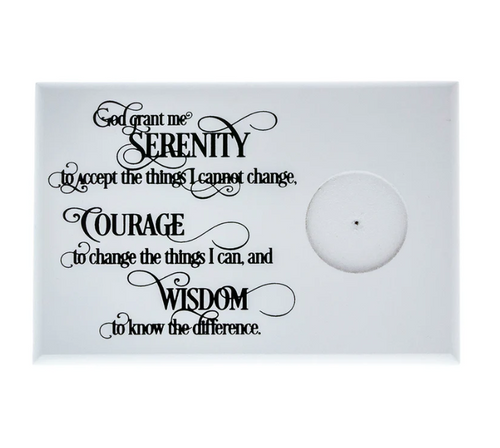 Horizontal White Serenity Prayer Wooden Medallion Display Holder Horizontal White Serenity Prayer Wooden Medallion Display Holder