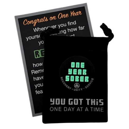 Black Coin Set 1 Year Recovery Coin Set-Glow in the Dark Black Coin Set 1 Year Recovery Coin Set-Glow in the Dark