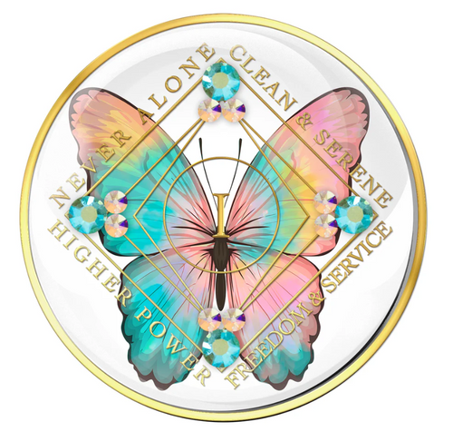 CLEAN Time Butterfly with Peridot Crystals Yrs 1-20 ,25