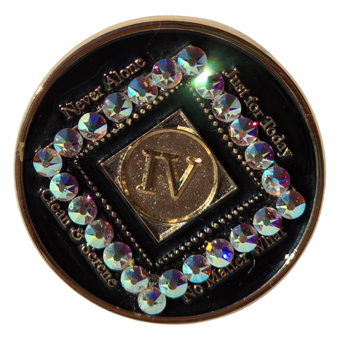Exclusive New NA Black w/AB Crystals Yearly Medallion Yrs 1-10