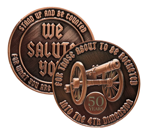 For Those About to be Rocketed We Salute You AA Coin 1-60yrs Sobriety Chip