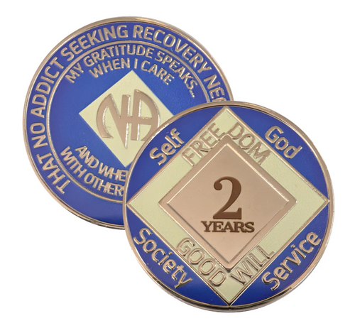 Custom Blue NA Recovery Coin – Choose Your Years or Months Clean Time Medallion