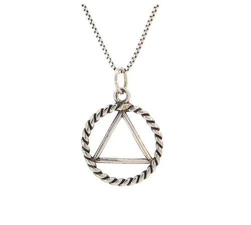 Sterling Silver AA Pendant – Twist Wire Circle CHAIN NOT INCLUDED AND SOLD SEPARATELY