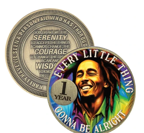 Celebrate Recovery with the Spirit of Bob Marley – Sobriety Medallion with Gift Box
