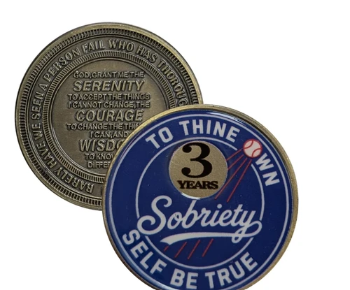 Dodger Blue Style AA Sobriety Coin