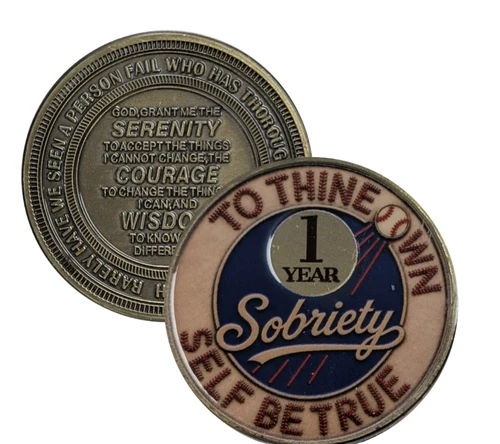 Vintage Dodger Style AA Sobriety Coin