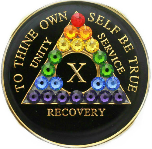 Lesbian gay LGBT Rainbow Black Medallion