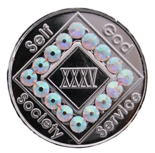 NA SILVER BLING RECOVERY MEDALLION NA SILVER BLING RECOVERY MEDALLION