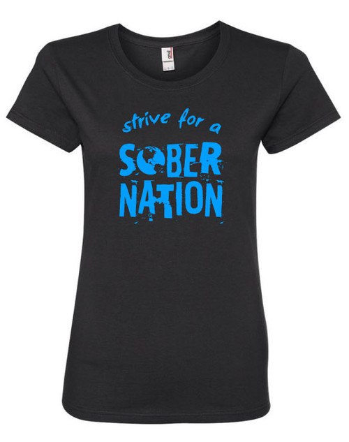 Women's Front Black Black Cotton Tee Vinyl Graphic Columbia Blue Sober Nation Women's Front Black Black Cotton Tee Vinyl Graphic Columbia Blue Sober Nation