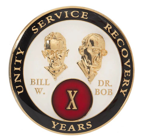 Bill and Bob displayed prominently on the face, and plated in 24kt gold. -