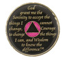 AA Bling w Pk/Wh Crystal Circle on Glitter Pink Medallion (Yrs 1-65)