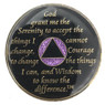 AA Bling w Pk/Wh Crystal Circle on Glitter Lavender Coin (Yrs 1-65/24 hrs, mnth