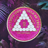 AA Glitter Pink Medallion w White Triangle Bling Yrs 1-65, 24Hrs, Mntly