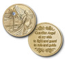 Satin Gold Matte Finish with Clear Stone - Guardian Angel Coin
