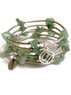 NA Adventurine Wrap Around Wire Bracelet With Silver Tone Charms – 12 Step Recov NA Adventurine Wrap Around Wire Bracelet With Silver Tone Charms – 12 Step Recov