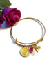 Adjustable Wire Bangle Bracelet - Gold Tone NA