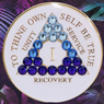 AA Glow in Dark Bling Medallion Transition Blue Crystals Years 1-65