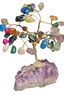Brazilian Large Gemstone Wire Bonsai Tree - With Healing Powers on Amethyst Foundation
