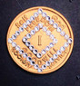 NA Bronze Double Diamond Crystal Bling Medallion Yrs 1-60 NA Bronze Double Diamond Crystal Bling Medallion Yrs 1-60