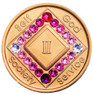 NA Bronze Transition Pink Bling Medallion Yrs 1-60 NA Bronze Transition Pink Bling Medallion Yrs 1-60