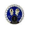 AA Medallion Bill & Bob Blue Coin w/White Crystal Bling(1-55 Yrs)