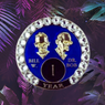 AA Medallion Bill & Bob Blue Coin w/White Crystal Bling(1-55 Yrs) AA Medallion Bill & Bob Blue Coin w/White Crystal Bling(1-55 Yrs)