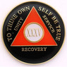 AA Triangle Orange Tri-Plated Medallion 1-40 years AA Alcoholics Anonymous Anniversary Coin