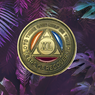 Tri Color Yearly Medallion (1 - 60 Years) Alcoholics Anonymous Recovery Medallion