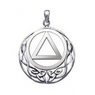 Round Sterling Silver Celtic Knot AA Symbol Pendant