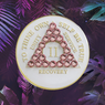 Sobriety Chip AA Rose Bling Crystallized White Medallion 1 - 40 years