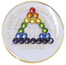 Sobriety Chip AA Rainbow Bling Crystallized White Medallion 1 -40 years
