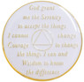 Alcoholics Anonymous Sobriety Chip AA White Triplate