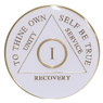 Alcoholics Anonymous Sobriety Chip AA White Triplate