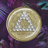 Sobriety Chip AA Diamond Crystallized Glitter Gold Medallion 1-40 yrs