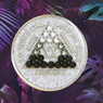 Sobriety Chip AA Black Transition Crystallized Glitter Silver 1 - 40 years
