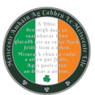 Green Shamrock Recovery Medallion in years 1-50 Serenity Prayer in Gaelic on rear