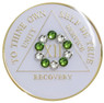 AA Crystallized White Unity - 10th Step Bling Medallion 1 - 40 years