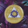 AA Crystallized Glitter Gold Unity Tanzanite Bling Medallion 1- 40 years