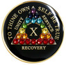 AA Crystallized Chakra Black Anniversary Medallion 1-65 yrs, 24 hrs, 18 mnths