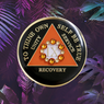 AA Black Recovery Medallion w Orange Bloom Bling (Yrs 1-40) AA Black Recovery Medallion w Orange Bloom Bling (Yrs 1-40)