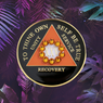 AA Black Recovery Medallion w Orange Unity Bling (Yrs 1-40)