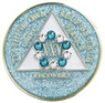 AA Crystallized Aqua Glitter 10th Step 1-50 years AA Crystallized Aqua Glitter 10th Step 1-50 years
