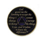 AA Alcoholics Anonymous Blue Pink Bling Medallion 1-65 yrs, 24 hrs, 18 mnths