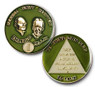 Bill & Bob Sage Gold AA Anniversary Coin Years 1 - 55, 24 hrs, 18 mnths Bill & Bob Sage Gold AA Anniversary Coin Years 1 - 55, 24 hrs, 18 mnths