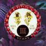 White Bill & Bob Bling Tri-plate with Red Crystals Specialty Anniversary Medallion AA Alcoholics Anonymous Coin